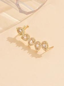 À la mode nouvelle mode multi-style boucles d'oreilles à clipser ensemble en gros avec géométrique zircone cuivre bijoux femmes cadeau - Product Image 3