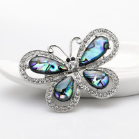 Broche de luxe en nacre naturelle de mode en gros, broche de corsage féminine, broche papillon mignonne, broches personnalisées