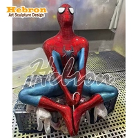 Statue en résine de Spiderman grandeur nature, sculpture de personnage de super-héros, figurine d'action de film, statue en fibre de verre de Spider-Man