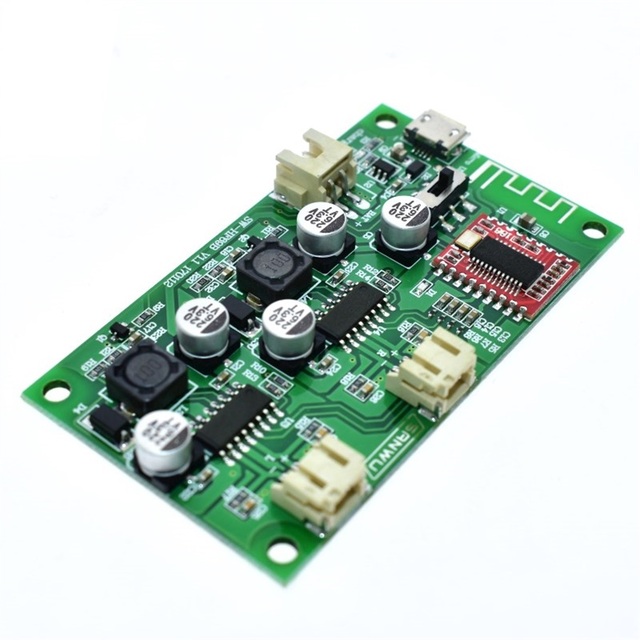 DC 5V 6W X 6W 2 Channel Stereo BT Amplifier Board Lithium Battery Powered for Speakers Loudspeaker Box Modified