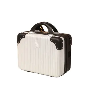 Portable 14-inch Retro Suitcase Suitcase ABS Scratch-resistant Storage Trolley Case Travel Cosmetic Bag