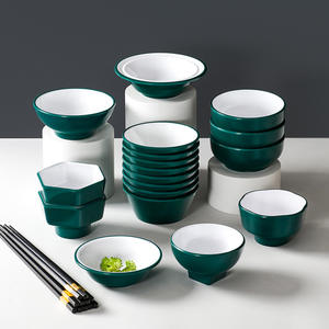 Platos de cena de melamina con logotipo personalizado de envío rápido, <span class=keywords><strong>vajilla</strong></span> Redonda al por mayor, colección de platos duraderos y elegantes - Product Image 2