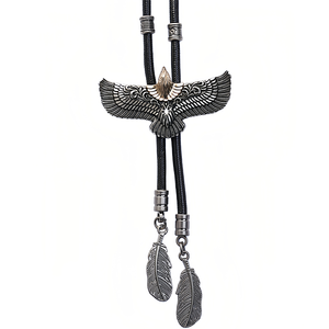 <span class=keywords><strong>Cravate</strong></span> bolo de cow-boy occidental antique avec logo personnalisé <span class=keywords><strong>Cravate</strong></span> en métal avec cordon en cuir Accessoires de collier artisanal en alliage - Product Image 3