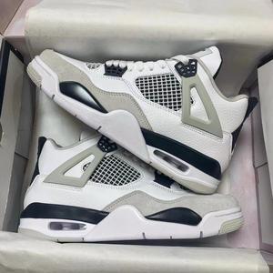 รองเท้าบาสเก็ตบอล <span class=keywords><strong>Retro</strong></span> <span class=keywords><strong>AJ4</strong></span> แบบหุ้มข้อกลาง หนังแท้ ระบายอากาศได้ดี น้ำหนักเบา กันลื่น แบบผูกเชือก สำหรับผู้ชายและผู้หญิง สไตล์สตรีท - Product Image 1