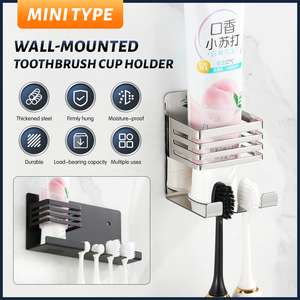 Stainless Steel <b>Toothbrush</b> <b>Holder</b> <b>Wall</b> <b>Mounted</b> Minimalist Design Single Slot Black Gold Silver Bathroom Organizer - Product Image 3