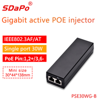 Inyector SDAPO 2,5 Gigabit IEEE802.3at PoE + compatible con 1G/G, un puerto, venta directa de fábrica, inyector PoE activo de tamaño Mini