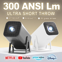 Mini Proyector 4k Android Smart Wifi 3D Holograma Portátil para Exteriores Cine en Casa Proyector de Tiro Corto con Altavoces
