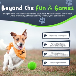 Jouets à mâcher pour chiens personnalisés avec logo, écologiques, en gros, balles de tennis en caoutchouc pour animaux de compagnie, jouets interactifs pour chiens - Product Image 4
