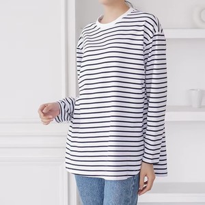 Camiseta <span class=keywords><strong>de</strong></span> Manga Larga <span class=keywords><strong>de</strong></span> Algodón para <span class=keywords><strong>Mujer</strong></span>, Color Sólido, Básica, con Abertura Lateral, Informal, para Primavera y Otoño - Product Image 5