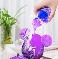 Peinture DIY Violence Bear Bearbricks Peinture fluide manuelle Décoration créative de la maison Décoration de la chambre Figurine de poupée faite à la main Jouets Cadeau