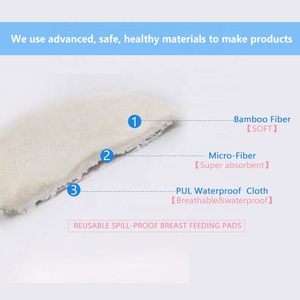 Coussinets <span class=keywords><strong>d</strong></span>'<span class=keywords><strong>allaitement</strong></span> réutilisables écologiques populaires en bambou, lavables, avec sac de rangement - Product Image 3