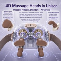 Écharpe de massage sans fil pour la nuque et les trapèzes, avec pétrissage 4D et doigts bioniques, masseur de cou et d'épaules