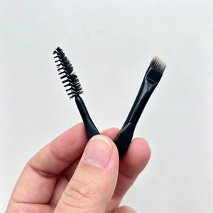 Pinceau à sourcils YRX, design double tête, pinceaux séparés pour sourcils et cils, mini pinceau plat angulaire pour sourcils et eye-liner, noir - Product Image 5
