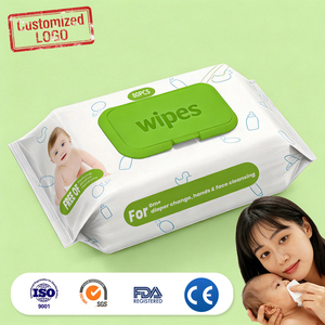 Vente en gros de 80 lingettes <span class=keywords><strong>pour</strong></span> bébé bio, écologiques, extra douces, antibactériennes, <span class=keywords><strong>pour</strong></span> le nettoyage des mains et du visage - Product Image 1