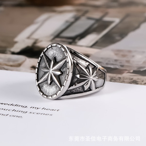 Bague étoile rétro Zhanlang Jewelry SA1034, bague de fête unisexe tendance - Product Image 4