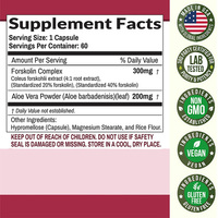 Extrait de Forskolin Direct Usine pour la Perte de Poids, Complément de Forskolin, Capsule de Coleus Forskohlii, Brûleur de Graisse en Capsules de Forskolin