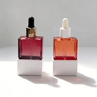 Flacon compte-gouttes en verre pour cosmétiques, design personnalisé, surface givrée, impression de logo, capacité 30 ml, pour huiles essentielles, prix d'usine