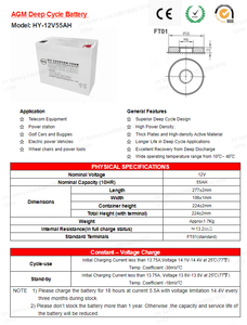 Batería de <span class=keywords><strong>Gel</strong></span> de Plomo-Ácido para Sistema Solar de 12v 55ah 65ah 75ah 100ah 150ah 200ah - Product Image 2