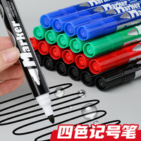 Marqueurs permanents à pointe biseautée, encre noire, rouge, bleue, verte, pour logistique, emballage express, imperméables, séchage rapide, stylos pour tableau