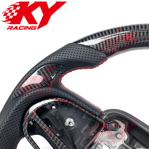 Accessoires de voiture pour Dodge Durango Challenger SRT/RT Charger Scat Pack Hellcat, volant personnalisé en fibre de carbone et cuir véritable - Product Image 2