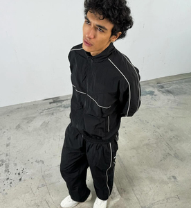 Yingling Windbreaker Set Embroidery Clothing Designer Clothes Sportswear Set Custom <strong>Tracksuit</strong> Nylon Track Suit Unisex Sets - Product Image 4