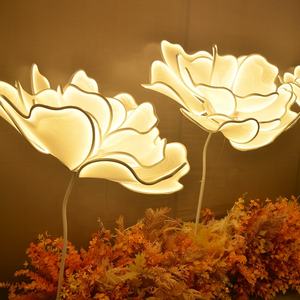 Olaylar kurşun malzemeleri düğün sahne dekorasyon büyük şakayık şekli çiçek üst Led parti ışığı Metal dekor anahtar Gua - Product Image 1