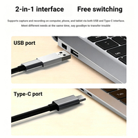 Carte de capture d'écran Doonjiey 2-en-1 pour jeux et streaming en direct, 4K60Hz MP4 avec interface USB-C Type C pour ordinateurs portables