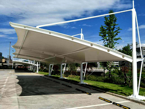 Abri de stationnement automobile à cantilever tendu personnalisable |   Abri de voiture en <span class=keywords><strong>membrane</strong></span>, auvent solaire pour parking - Product Image 3