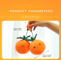 Op maat gemaakte pluche expressie oranje hanger sleutelhanger met smiley gezicht pluizig gevuld fruit speelgoed groothandel cadeau voor iedereen