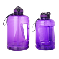 Bouteille en plastique grande taille 90oz sans BPA, contenant pour l'extérieur, Logo personnalisé, paille pour la gymnastique, avec poignée