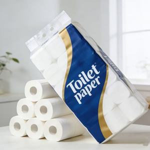 Rouleau de <span class=keywords><strong>papier</strong></span> <span class=keywords><strong>toilette</strong></span> jetable en pâte de bois vierge, écologique et lavable, doux, avec support pour logo et emballage personnalisés - Product Image 1