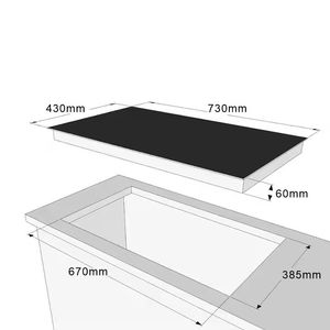 Cocina de Inducción Eléctrica de Dos Quemadores con Cubierta de Vidrio Táctil, Estufa para Hotpot Integrada para Uso Doméstico y Hotelero, Operación en Holandés e Inglés, 3500W - Product Image 6