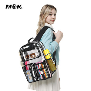 Mok Transparent Tpu <b>Backpack</b> 18 In <b>Large</b> Capacity Unisex Student <b>School</b> Bag For Travel And Daily Use - Product Image 1