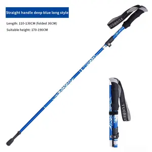 Climbing Poles Aluminum Alloy Outdoor Portable Telescopic Folding Hiking Cane And Crutch Hiking Trekking Pole