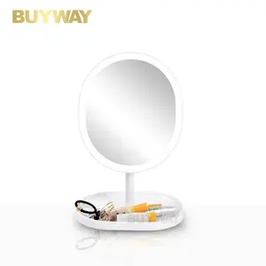 Miroir de rasage à led, 1 pièce, forme ovale, sans maquillage, cosmétique, pour pied