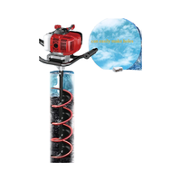 Tarière à poteaux robuste 51,7 cm³ 1,5 kW avec réservoir de carburant de 900 ml, portée de 80 à 500 mm, profondeur maximale de 1,5 m, idéale pour les clôtures et la construction