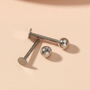 <span class=keywords><strong>Piercing</strong></span> classique en acier inoxydable 20G avec perle ronde et barre en T, tige fine de 0,8 mm, pour lèvre, <span class=keywords><strong>oreille</strong></span> ou <span class=keywords><strong>anneau</strong></span> de lèvre - Product Image 2