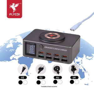 Adaptateur d'alimentation USB FLYCDI 8 ports 140W PD avec écran LED pour ordinateur portable et appareils mobiles, chargeur pour la maison et les voyages - Product Image 5