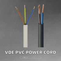 Kabel Listrik Fleksibel Tembaga PVC Eropa H03VV-F 70 300/500V 2/3/4/5 Inti untuk Pemasangan Listrik Rumah