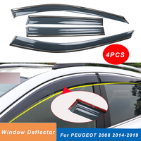 Pour PEUGEOT 2008 2014-2019 Injection vent déflecteur pluie garde fenêtre visière voiture accessoires extérieurs
