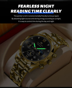 Reloj de cuarzo de negocios a la moda para hombre, reloj de hombre con calendario de tres ojos y seis Pines, correa de acero inoxidable, relojes para hombre - Product Image 3