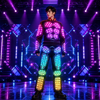 Costume de danse lumineux LED RGB programmable futuriste pour scène, tenue lumineuse pour boîte de nuit, rave party, performance DJ