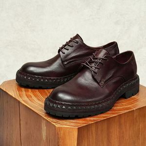 Chaussures de ville élégantes et luxueuses pour hommes, en cuir de veau italien véritable, fabriquées à la main, mocassins formels à lacets, chaussures de soirée Oxford - Product Image 6