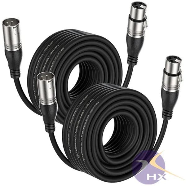 Pack 25ft Xlr Câble Haute Qualité pour Microphone Dmx Câble Rouleau Para Audio Xlr 50 25 Injection Xlr Audio Tester Câble Or PVC