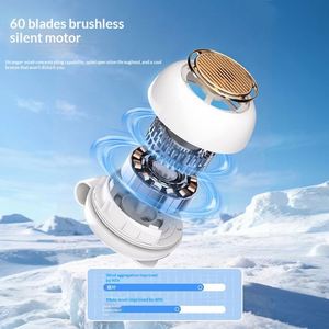 พัดลมหนีบไร้ใบพัดแบบพกพา 1000mah 2.1w Whirlwind ABS ชาร์จ USB ได้ 5 ระดับความเร็ว ขนาดเล็ก คล้องเอวได้ - Product Image 2