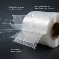 Rouleau de sacs plastiques gaufrés PA/NY de 3,5 mils, résistants à l'humidité, pour scellage sous vide, pour stockage alimentaire professionnel