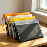 Carpeta de Documentos A4 de Doble Capa, Impermeable, Material PU, Portadocumentos Grueso, Organizador de Suministros de Oficina, Bolsa con Cierre