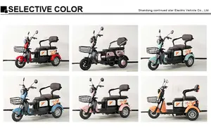 Triciclo eléctrico al por mayor para tres personas 48V 600W bicicleta eléctrica 3 ruedas triciclo eléctrico para adultos