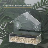 Mangeoire à oiseaux en acrylique à motif solide avec ventouses puissantes pour l'observation des oiseaux en extérieur et l'utilisation en cage pour animaux de compagnie