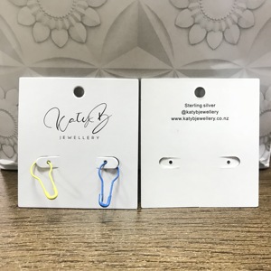 Étiquettes personnalisées pour bijoux, logo imprimé, étiquettes en papier, cartes pour colliers et boucles d'oreilles, étiquettes suspendues pour boucles d'oreilles - Product Image 2